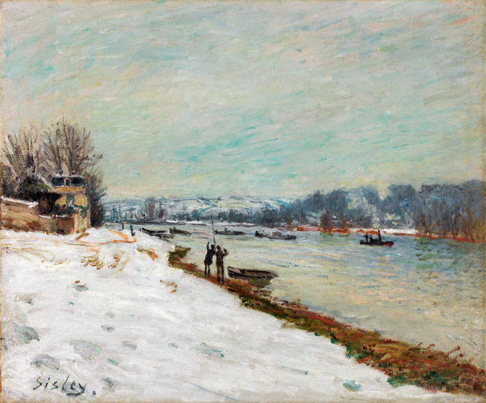  阿尔弗莱德·西斯莱 Alfred Sisley—— 比扬库尔的河堤